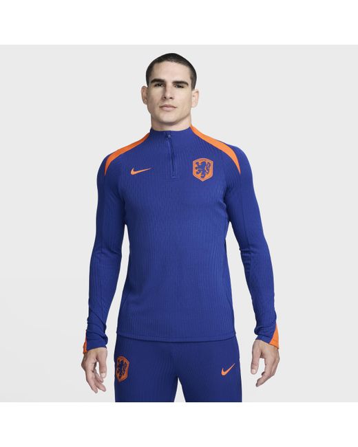 Nike Blue Netherlands Strike Elite Dri-fit Adv Football Knit Drill Top Polyester for men