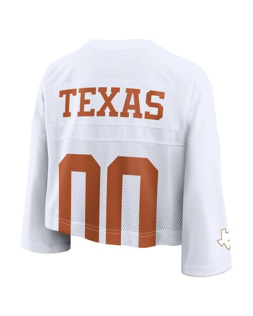 Nike White Texas Jersey Dri-Fit College Cropped Top