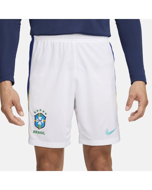 Nike White Brazil 2024 Stadium Away Dri-fit Soccer Replica Shorts for men