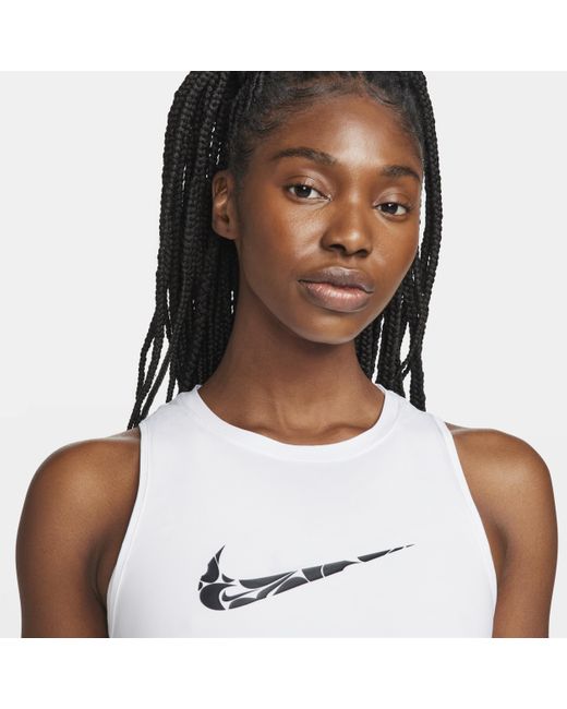 Nike, One Fitted Dri-FIT Cropped Tank Top - White