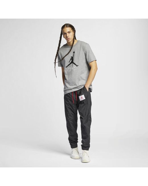 Nike Gray Jordan Jumpman Flight T-shirt Cotton for men