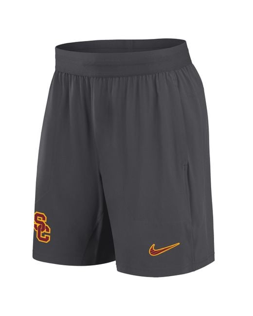 Nike Gray Usc Trojans Sideline Dri-fit College Shorts for men