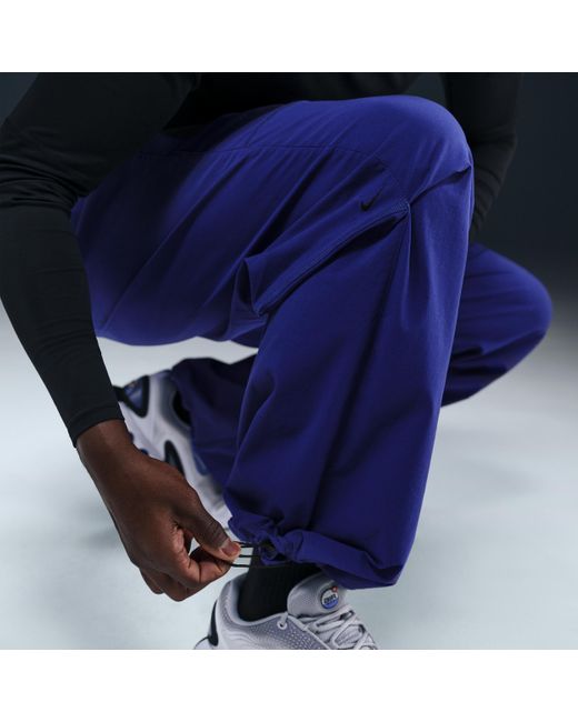 Nike Blue Tech Woven Oversized Trousers for men