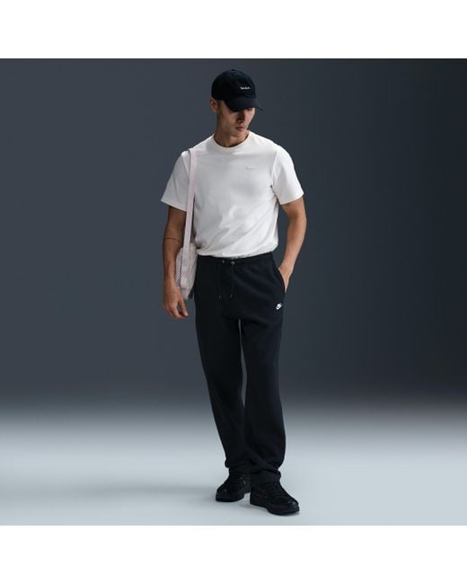 Nike Black Club Open-Hem Fleece Trousers for men