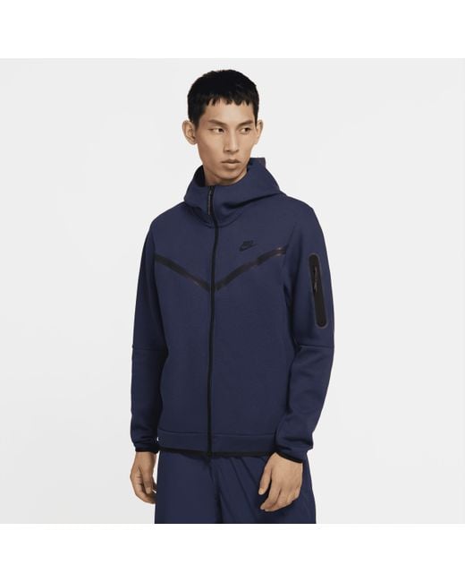 Felpa con cappuccio e zip a tutta lunghezza sportswear tech fleece da Uomo  di Nike in Blu | Lyst