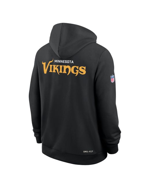 Nike Black Minnesota Vikings Initial Home Sideline Dri-Fit Nfl Pullover Hoodie for men