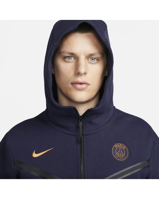 Nike Blue Paris Saint-germain Tech Fleece Windrunner Full-zip Hoodie Cotton for men