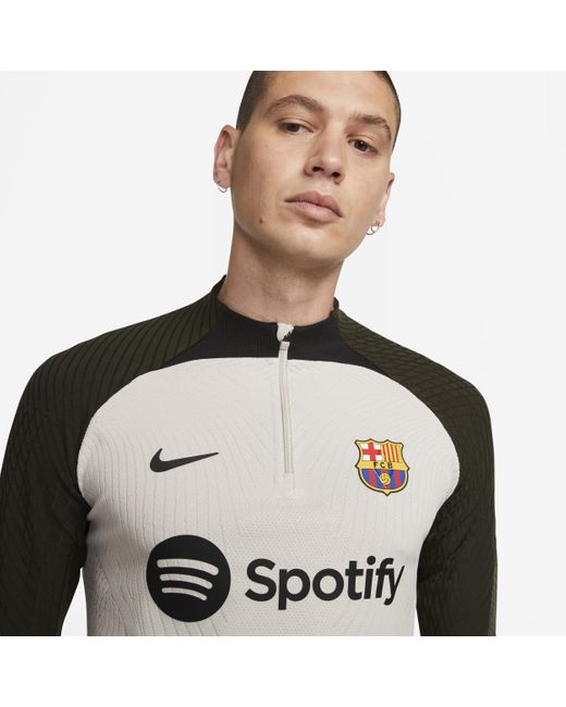 Nike White F.c. Barcelona Strike Elite Dri-fit Adv Knit Football Drill Top 50% Recycled Polyester for men