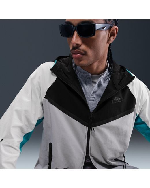 Nike Black Tech Woven Windrunner Full-Zip Jacket for men