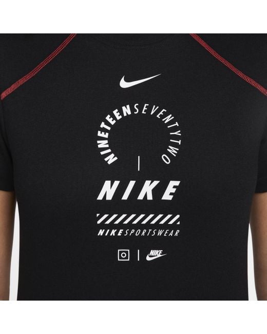 Nike Sportswear Jurk Met Korte Mouwen in het Black