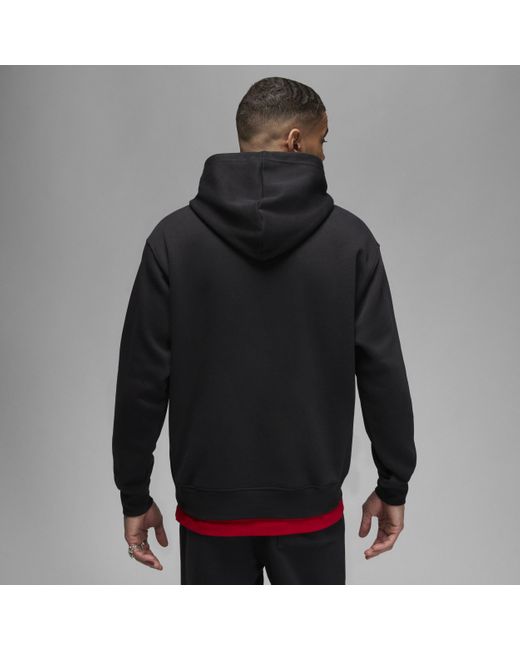 Nike Black Jordan Brooklyn Fleece Printed Pullover Hoodie Cotton for men