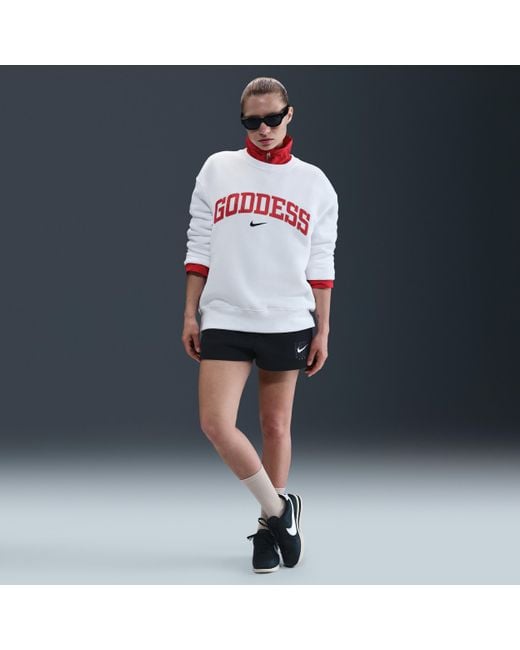 Nike Gray Sportswear Phoenix Fleece Oversized Crew-Neck Sweatshirt