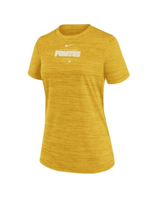 Nike Yellow Pittsburgh Pirates Authentic Collection Practice Velocity Dri-fit Mlb T-shirt