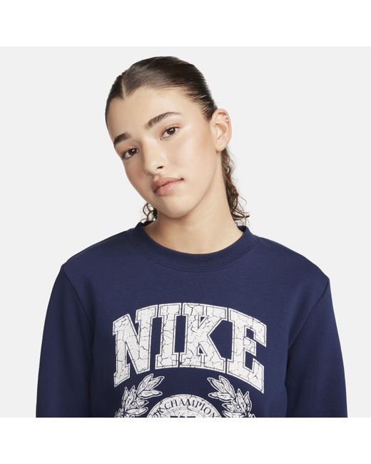 Nike Blue Sportswear Club Fleece Crew-neck Sweatshirt