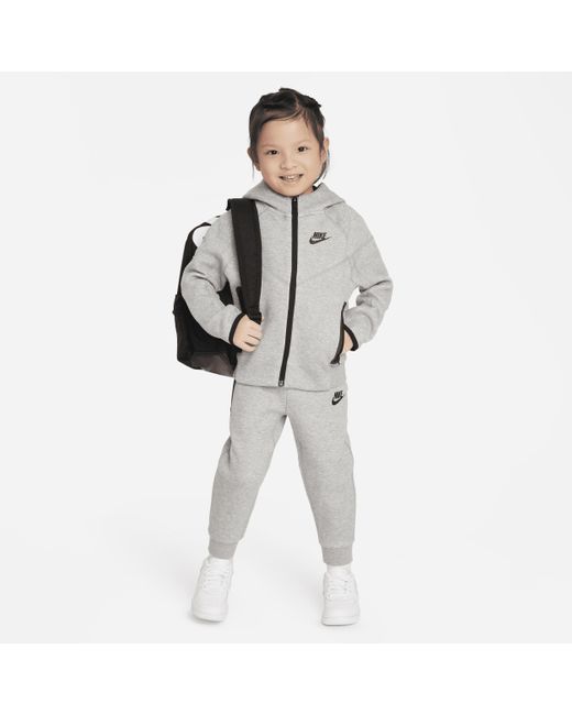 Nike Gray Sportswear Tech Fleece Full-zip Set Toddler 2-piece Hoodie Set Polyester