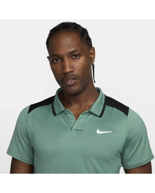 Nike Green Court Advantage Tennis Polo 50% Recycled Polyester for men