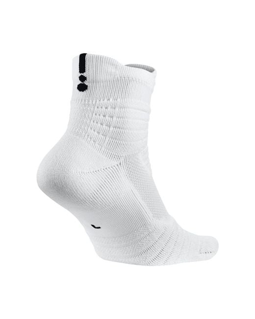 Nike Synthetic Elite Versatility Mid Basketball Socks in White/White/Black  (White) for Men | Lyst