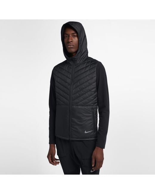 Nike Black Aerolayer Hooded Running Jacket for men