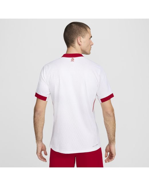 Nike White Poland 2024/25 Match Home Dri-fit Adv Football Authentic Short-sleeve Shirt for men