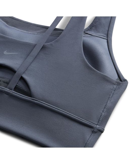 Nike Blue Zenvy Medium-support Padded Longline Sports Bra Nylon