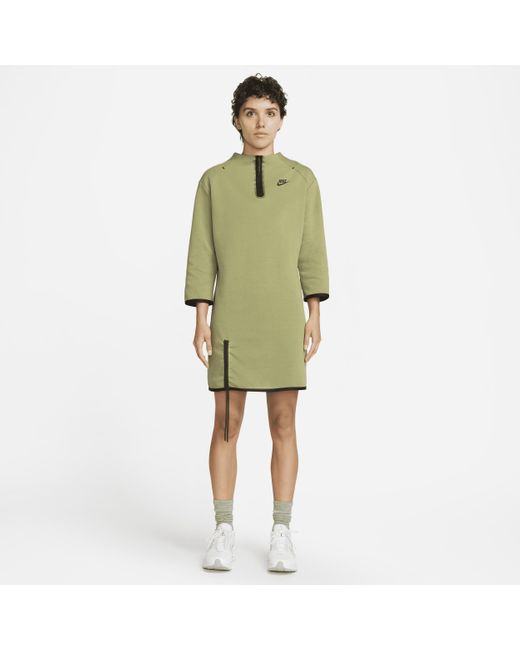 Nike Sportswear Tech Fleece Essential Dress In Green, | Lyst