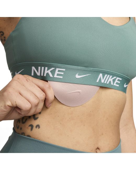 Nike Green Indy Light Support Padded Adjustable Sports Bra