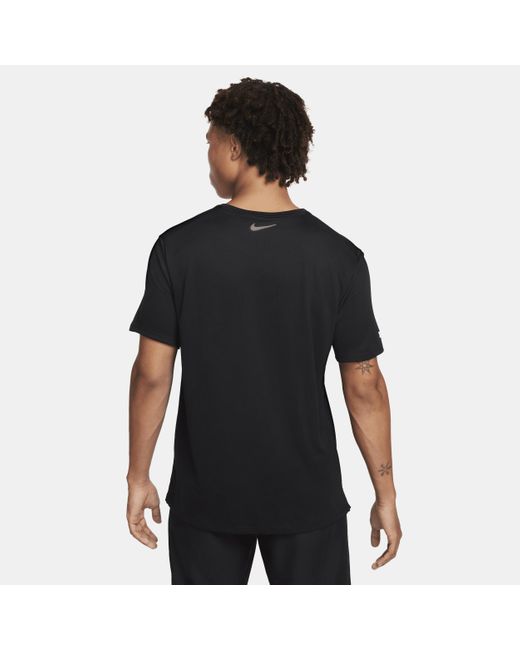 Nike Black Miler Flash Dri-fit Uv Short-sleeve Running Top for men