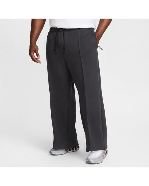 Nike Black Tech Wide-Leg Fleece Pants for men