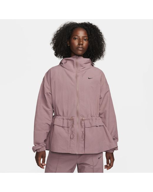 Nike Pink Sportswear Everything Wovens Oversized Hooded Jacket
