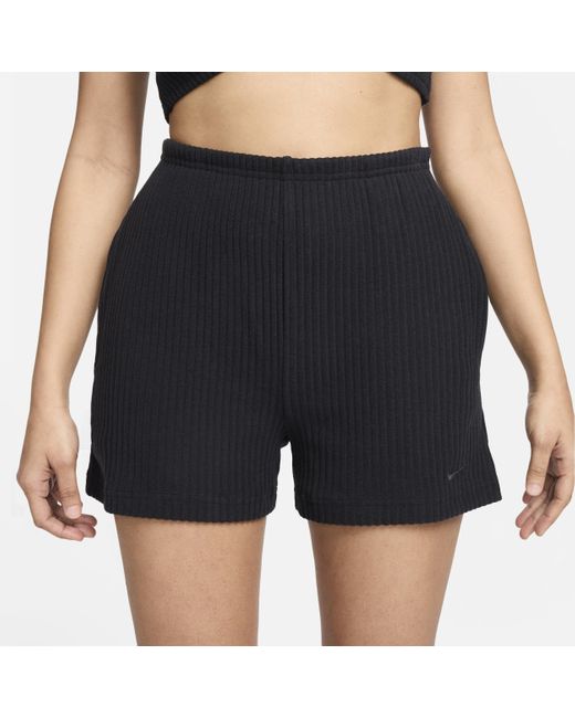 Shorts slim fit a costine a vita alta 8 cm sportswear chill terry di Nike in Blue