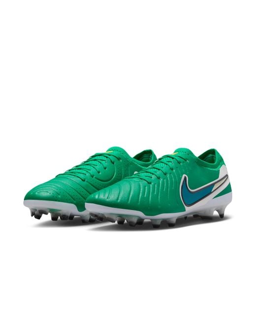 Nike Green Tiempo Legend 10 Elite Firm-Ground Low-Top Soccer Cleats for men