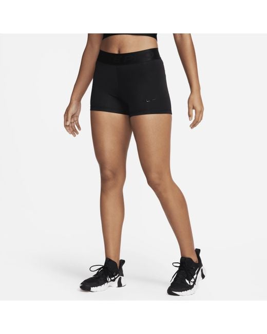 Nike Pro Shorts Met Halfhoge Taille (8 Cm) in het Black
