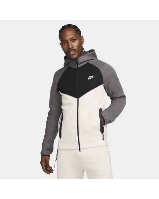 Felpa con cappuccio e zip a tutta lunghezza sportswear tech fleece windrunner di Nike in Brown da Uomo