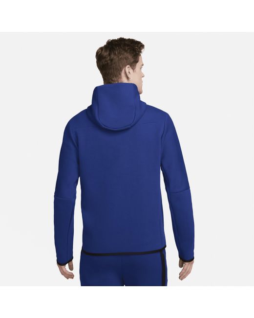 Nike Blue Netherlands Tech Fleece Windrunner Football Full-zip Hoodie Cotton for men
