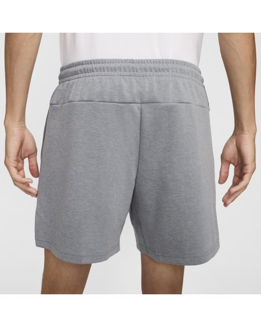 Nike Gray Primary Fleece 7" Dri-Fit Unlined Performance Shorts for men