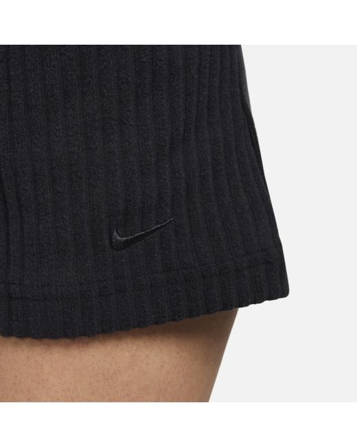 Nike Blue Sportswear Chill Knit High-waisted Slim 3" Ribbed Shorts