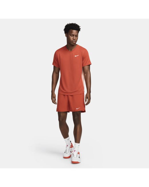 Nike Red Court Victory Dri-fit 18cm (approx.) Tennis Shorts Polyester for men