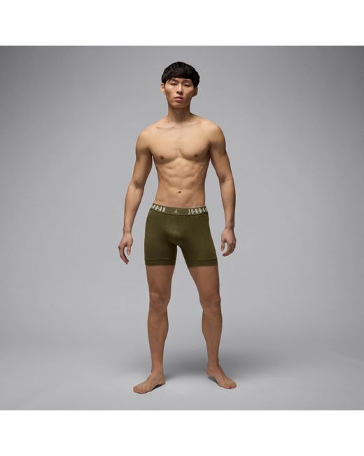 Nike Green Flight Cotton Core Boxer Briefs (3-Pack) for men