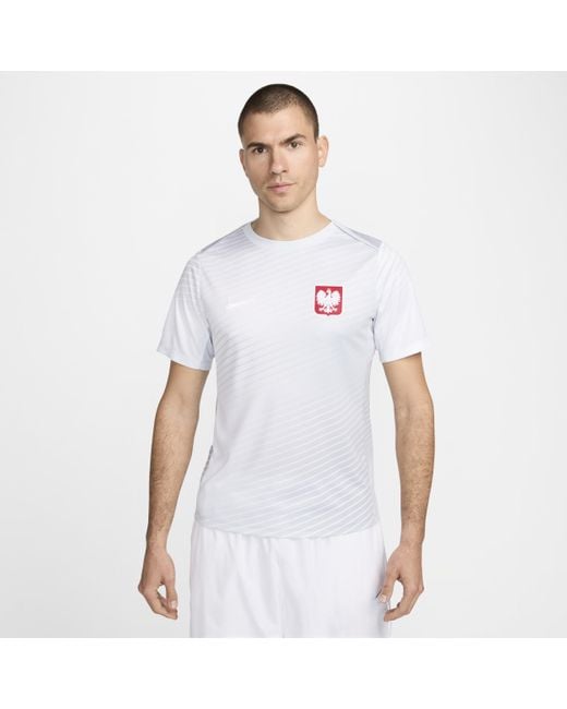 Nike White Poland Academy Pro Dri-fit Football Short-sleeve Top Polyester for men