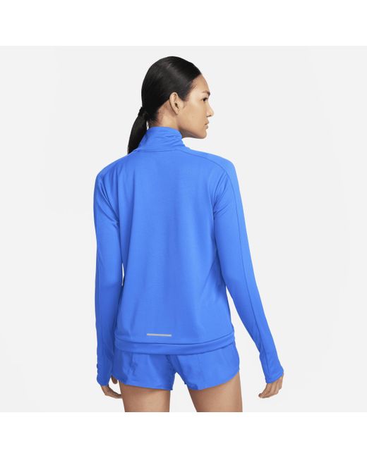 Nike Blue Swoosh Dri-fit 1/4-zip Mid Layer