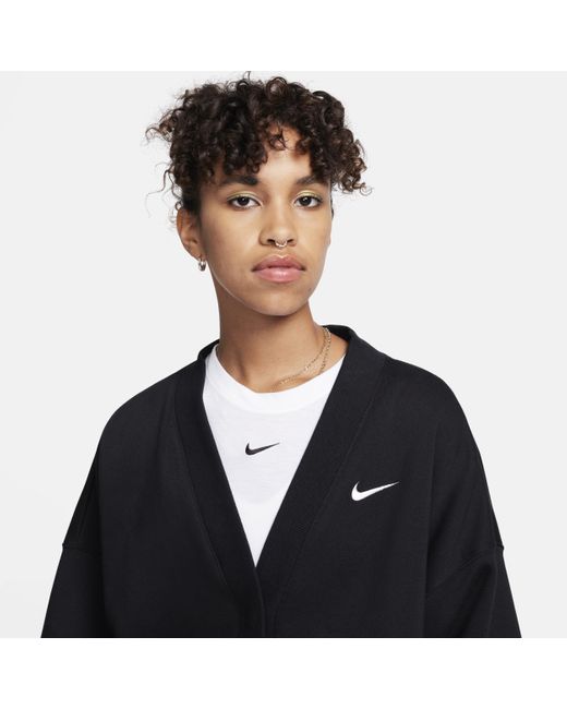 Nike Sportswear Phoenix Fleece Over-oversized Cardigan in Black | Lyst