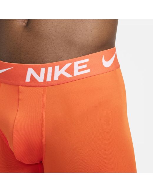 Nike Orange Dri-fit Essential Micro Boxer Briefs (3-pack) for men