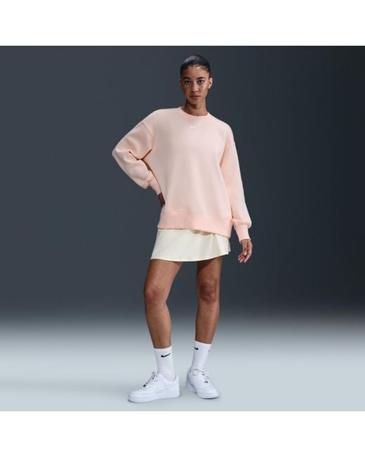 Nike Pink Sportswear Phoenix Fleece Oversized Crew-Neck Sweatshirt