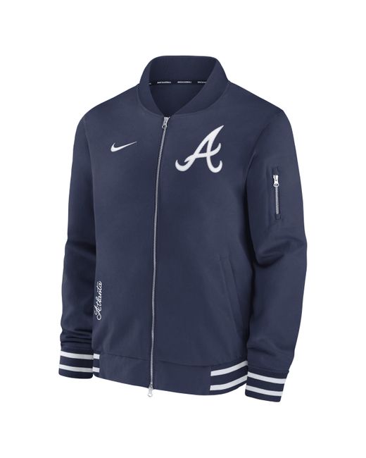 Nike Blue Los Angeles Dodgers Authentic Collection Mlb Full-zip Bomber Jacket for men