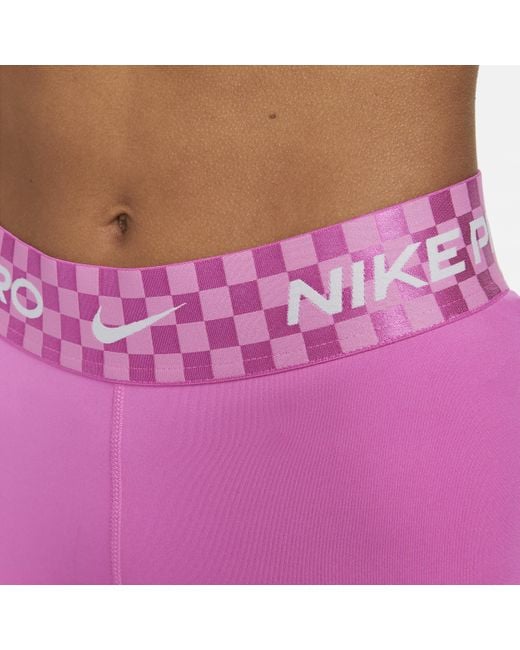 Nike Pink Pro Dri-fit Mid-rise 3" Graphic Training Shorts