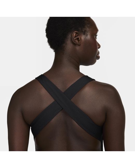 Nike Black Swim Elevated Essential Cross-back One-piece Swimsuit