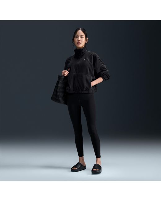 Nike Black One Therma-Fit Oversized 1/2-Zip Fleece Top