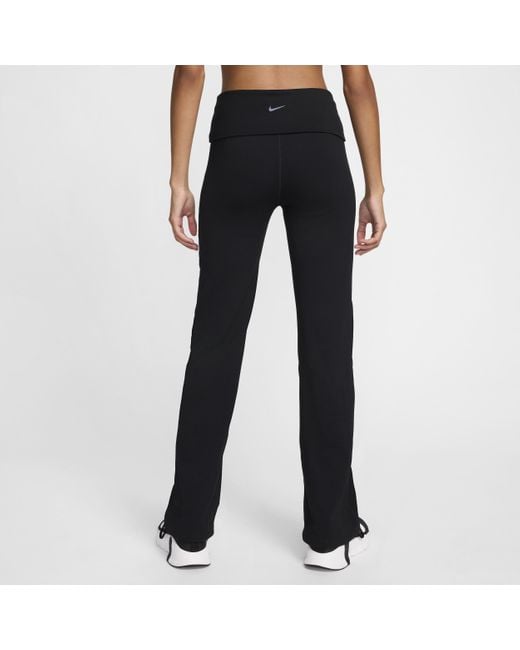 Nike Black One Dri-Fit High-Waisted Fold-Over Trousers