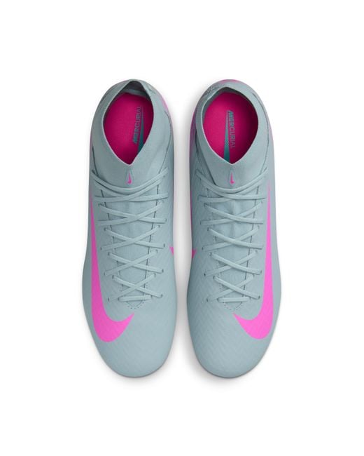 Nike Blue Mercurial Superfly 10 Academy Multi-Ground High-Top Soccer Cleats for men