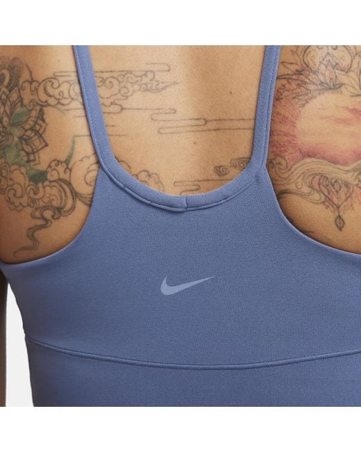 Nike Zenvy Dri-fit Lange Bodysuit Met Wijde Pijpen in het Blue